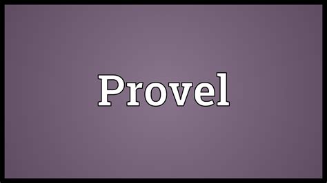 provel meaning